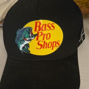Bass Pro Shops Black and Yellow Logo Cap Trucker Hat Chris janson Adjustable